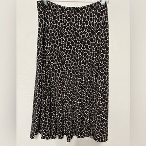 Chico's Travelers Slinky Midi Skirt A-Line Pull-On Sz XL 16 Animal Print Brown